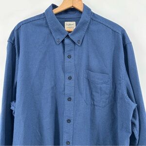 LL Bean Wicked Good Flannel Shirt Men’s Size 2XL Blue Black Houndstooth 298276